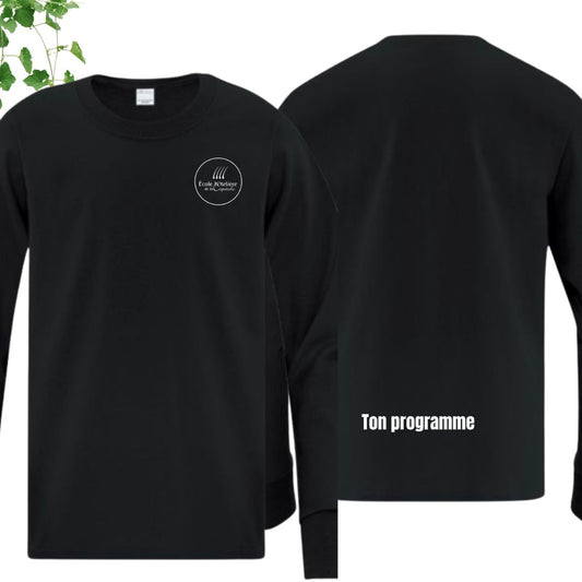 tshirt manches longues noir ecole hoteliere de la capitale