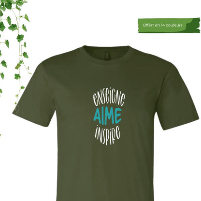 tshirt vert pour enseignant enseigne aime inspire