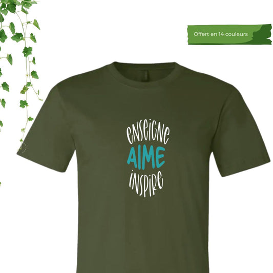 tshirt vert pour enseignant enseigne aime inspire