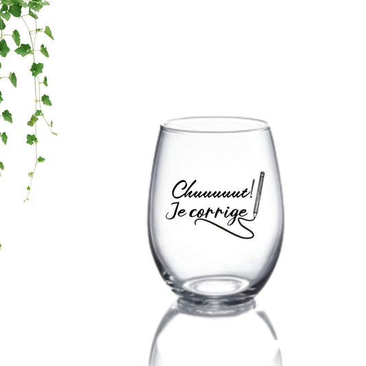 verre pour enseignant chut je corrige