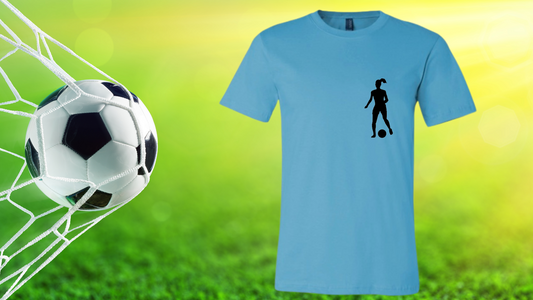 T-Shirt Turquoise Joueuse Soccer - Faites ajouter un nom et un numéro au dos du chandail