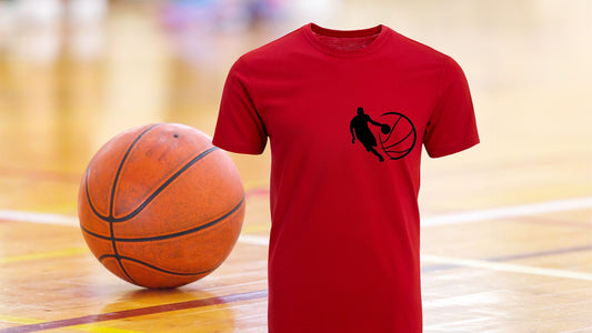 T-Shirt Rouge Basketball - Faites ajouter un nom et un numéro au dos du chandail