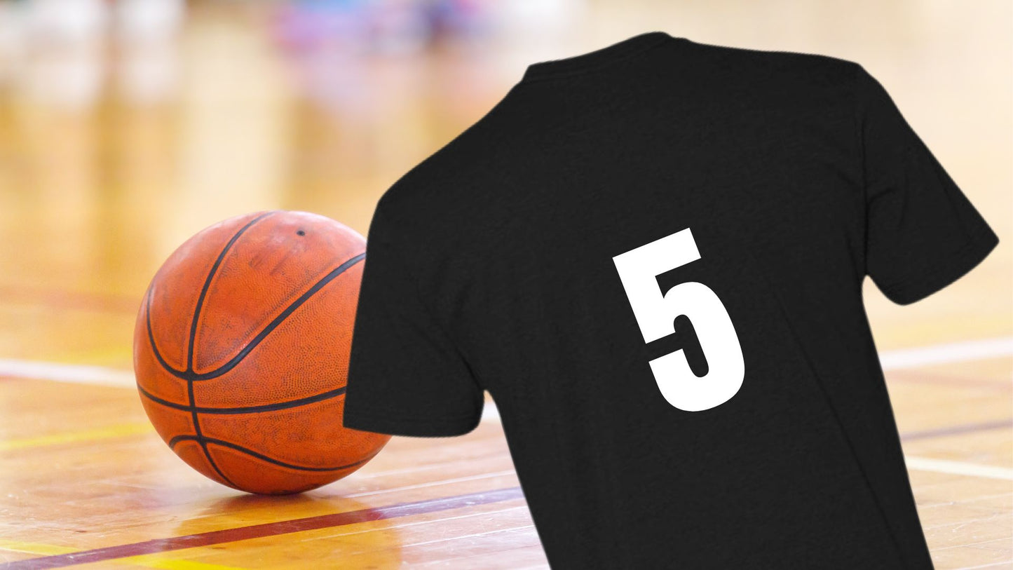 T-Shirt Rouge Basketball - Faites ajouter un nom et un numéro au dos du chandail