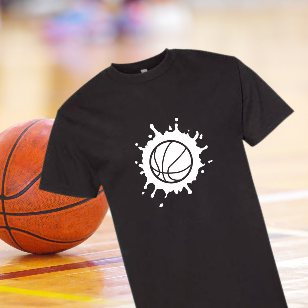 T-Shirt Noir Basketball - Faites ajouter un nom et un numéro au dos du chandail