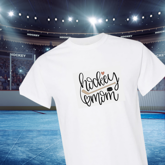 T-Shirt Blanc Hockey Mom - Faites ajouter un nom et un numéro au dos du chandail