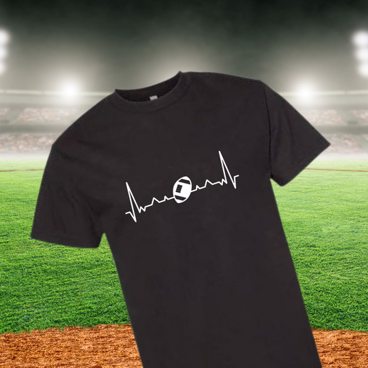 T-Shirt Noir Football- Faites ajouter un nom et un numéro au dos du chandail